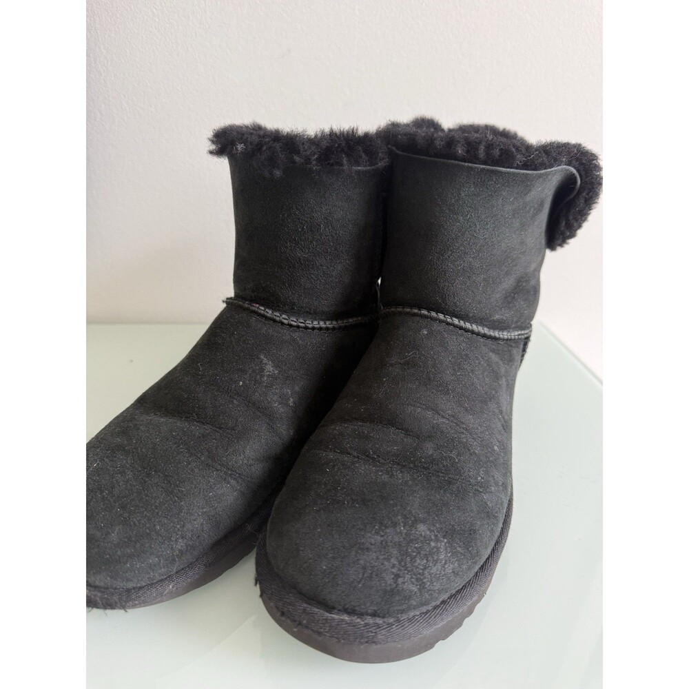UGG Australia Black Sheepskin Classic Mini Winter Boots Women’s US 8